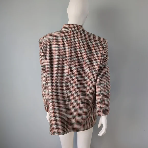 Vintage Pendleton Archival Rainbow Brown Tan Plaid Oversized Wool Blazer M L
